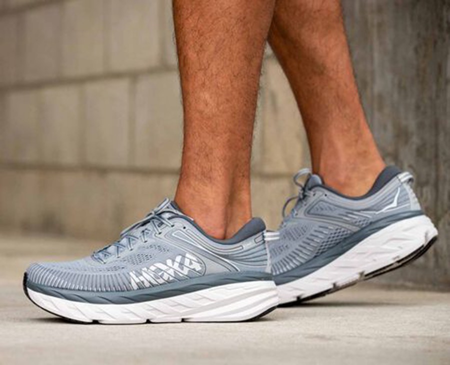 Hoka One One Hardloopschoenen Heren - Bondi 7 - Grijs - SO3709186